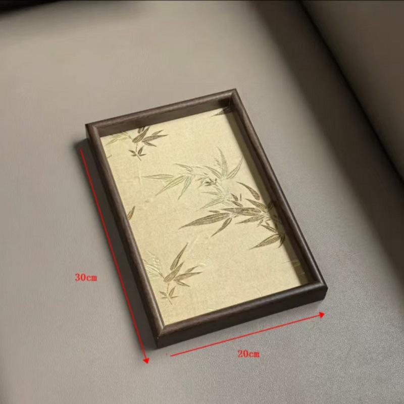 Bamboo Leaf Style Embroidered Tray for Storage