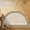 Semicircular Entrance Door Mat Solid Color Loop Pile Mat Non-Slip Dirt-Resistant Home Entrance Shoe Changing Area Foot Mat