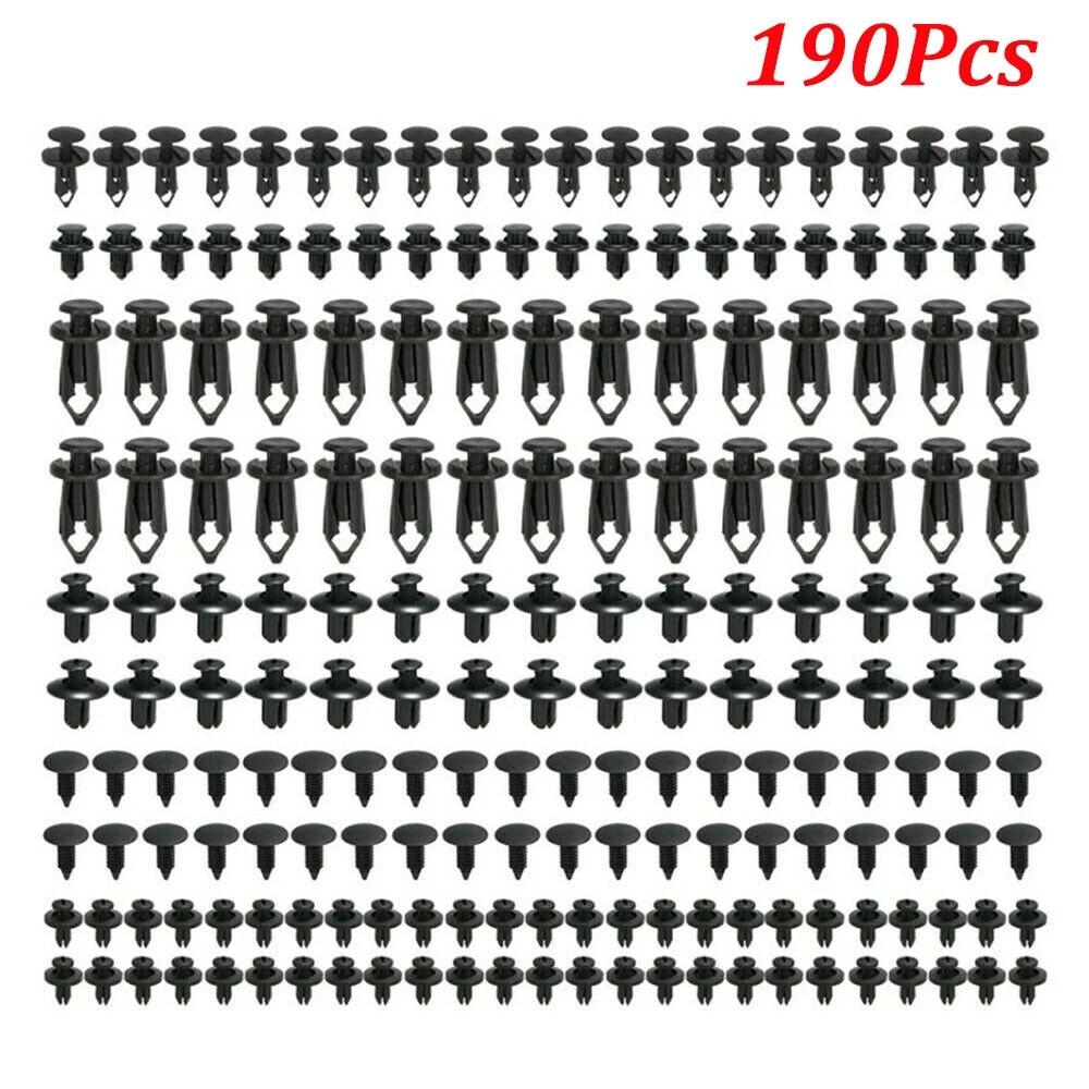 

190pcs 6 Size Auto Fastener Clips Mixed Car Clips Retainer Rivet Door Panel Fender Liner Bumper Fender Trim Car Accessories