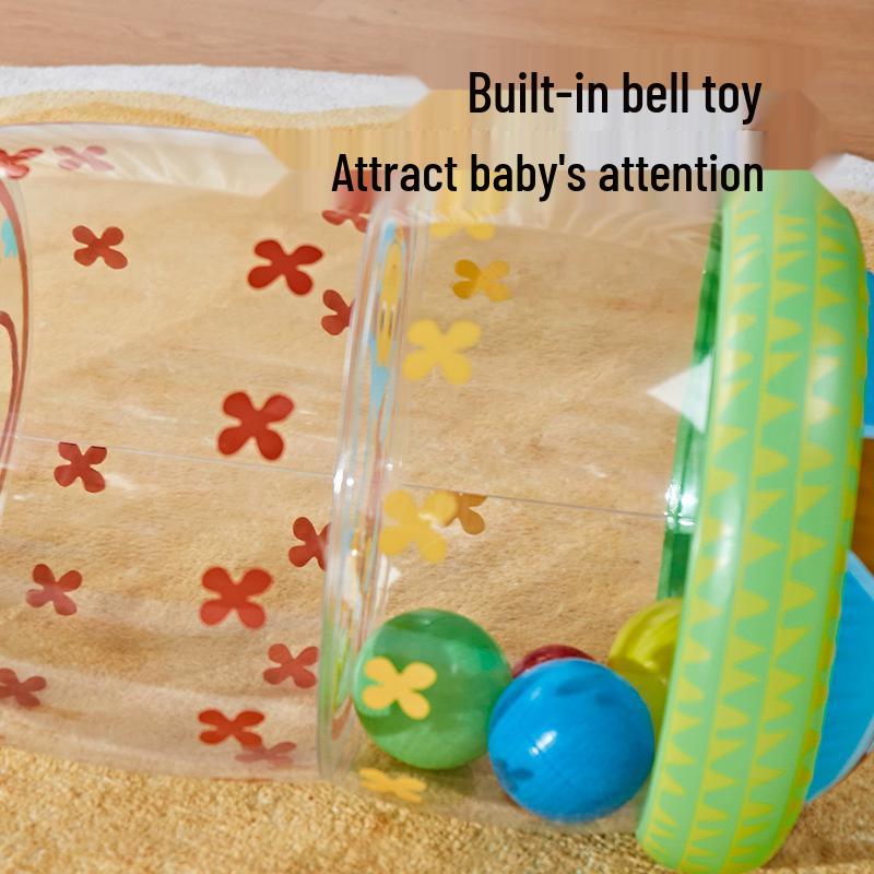 Inflatable Baby Crawling Roller Toy with Bell, 0-1 Year, 6-8 Months Walking & Educational Guide