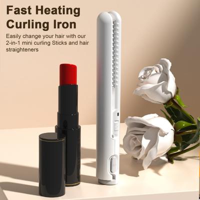 USB Mini Garbanojimo Žnyplės 2-in-1 Dvigubos Paskirties Garbanojimo Lazdelė Plaukų Tiesintuvas Greitai Įkaistantis Nešiojamas Kelioninis Moterims Trumpų Ilgų Plaukų Formavimas