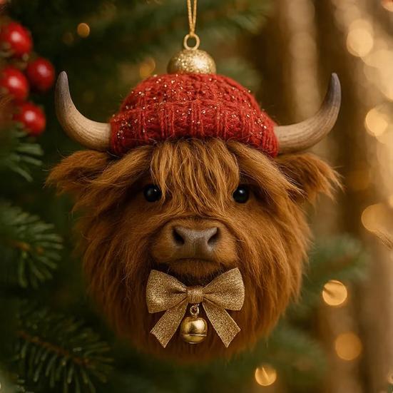 Ornements Gland Animaux de la Forêt Acrylique Pomme de Pin Animal Décoration d'Arbre de Noël Rustique sur le Thème de la Nature Décoration d'Intérieur pour les Amoureux des Animaux