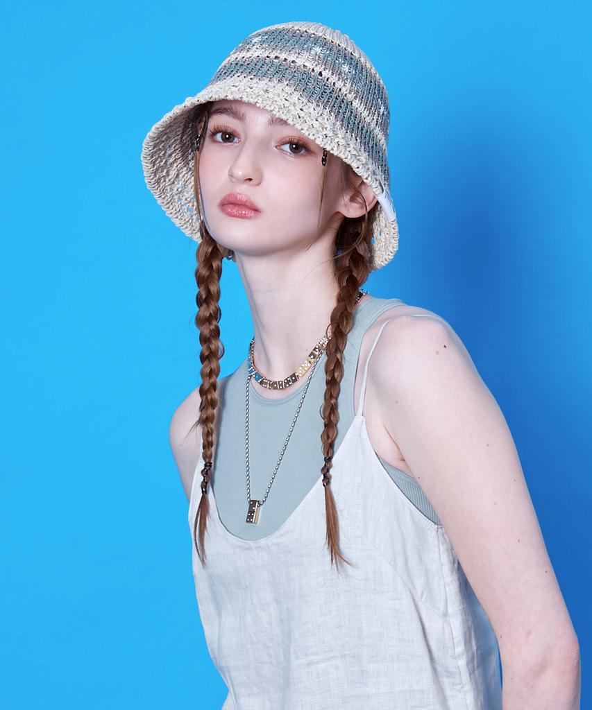 Seullipiseullib Maria Beige/Khaki Bucket Hat