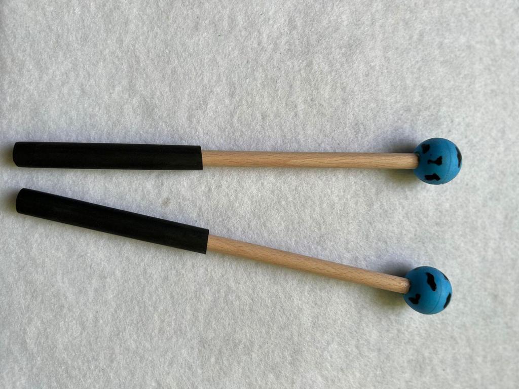 Ethereal Drumsticks Set: Anti-slip Wooden Handle with Rubber Hammer Head - 2 Pieces