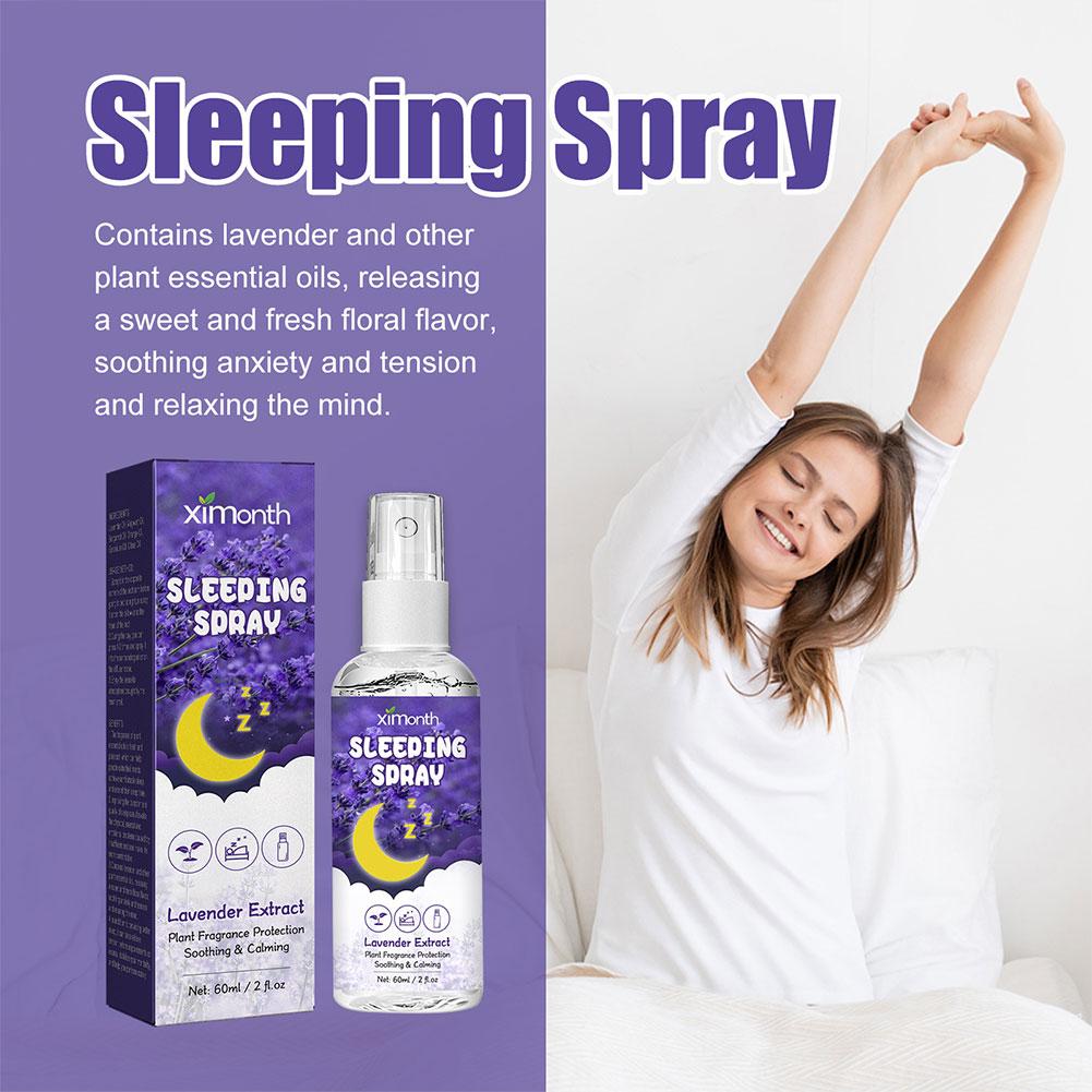 60Ml Lavender Sleep Spray Relieve Fatigue Anxiety Help Relaxing Body Aromatherapy Pillow Room Deep Sleep Natural Essential Oil