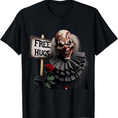 Gratis Umarmungen Gruselclown Valentinstag Halloween Horror T-Shirt