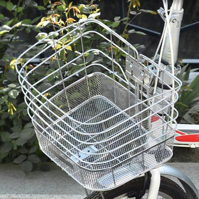 Stainless Steel Bike Basket Rustproof Bike Front Carrier Sturdy Rustproof Storage Basket for Shopping