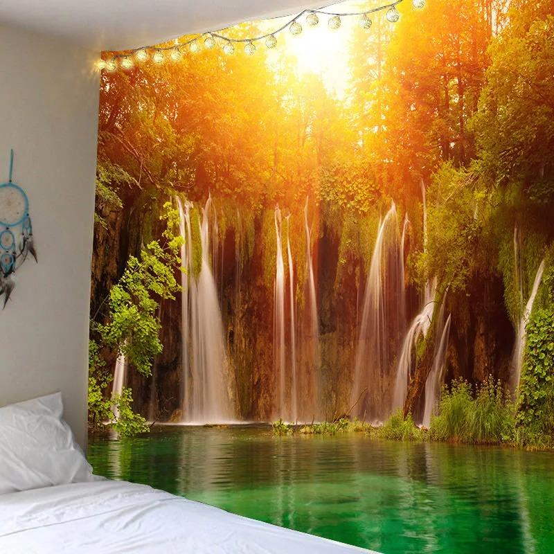 Sun Sunset Sea Pattern House Bedroom Ocean Tapestry Home Decoration Living Room Dormitory Wall Background Hanging Cloth