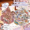 1 Satz Cartoon DIY 3D Aufkleber Taschenkabinen-Szene Stapeln Kleben Aufkleber Groß Miniatur-Szenenaufkleber Geburtstagsgeschenke