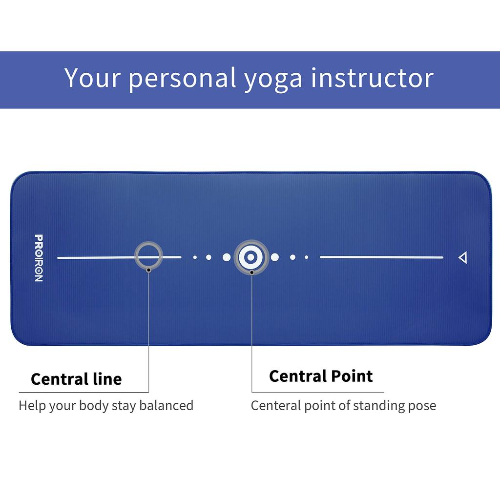 PROIRON Yoga 10mm Stretch Pilates Training 10mm NBR with Carrying Strap 1830 X 660 X Ultra-Comfortable Mat, Thick, Mat, Mat, Mat, High-Density