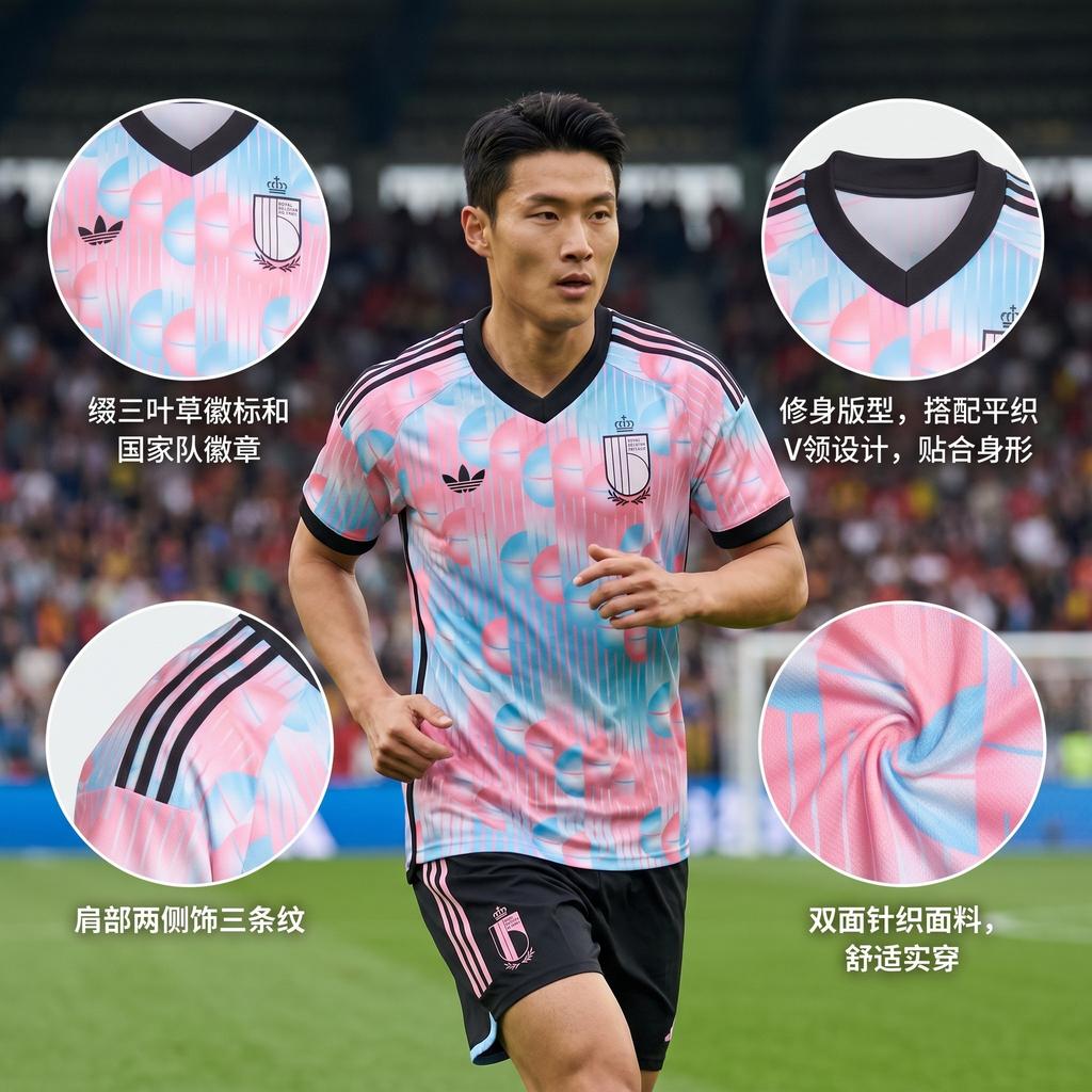 adidas Belgien 26 Auswärtstrikot Asiatische Größen 'Frozen Blue Black' Herren JM8386