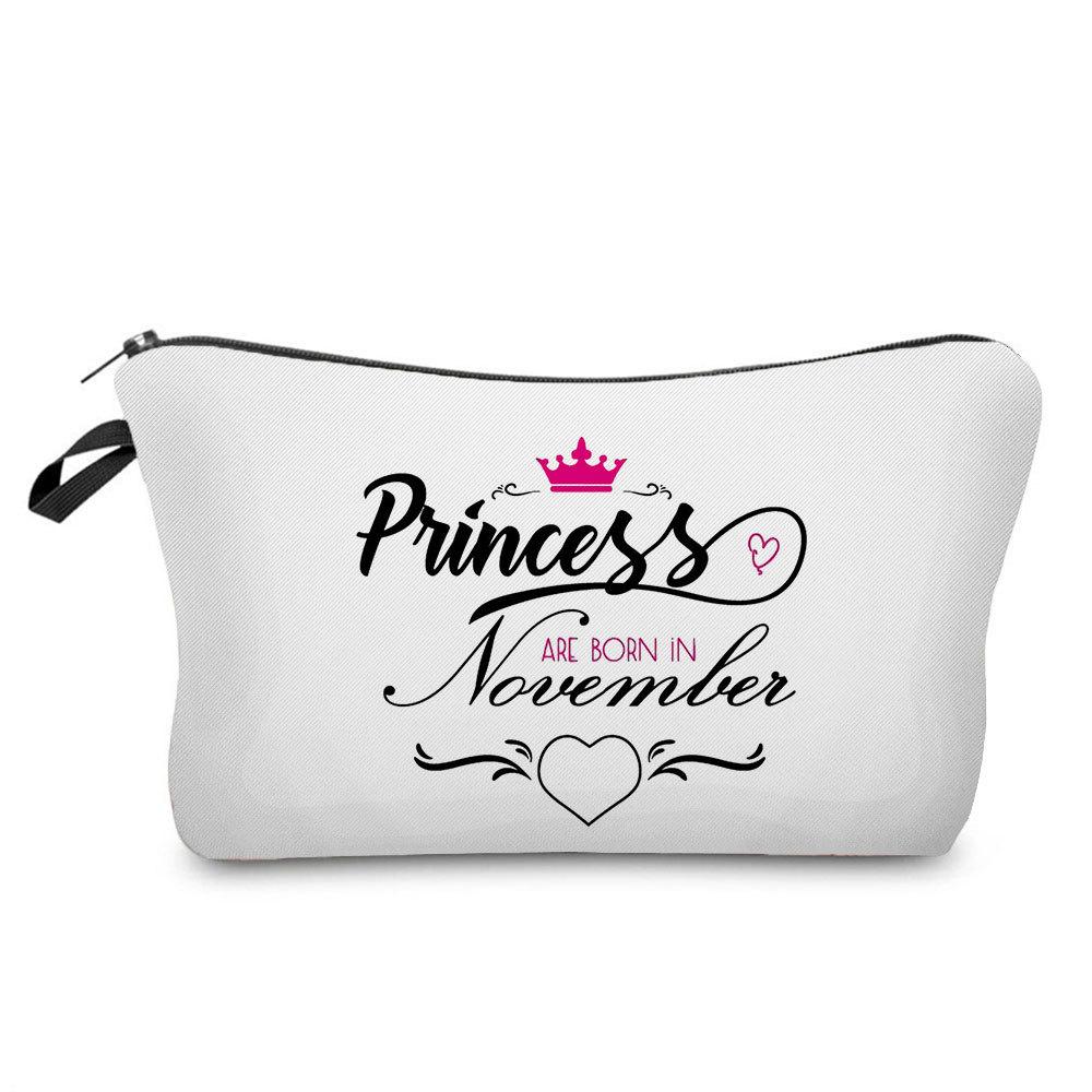 Women English Crown Print Cosmetic Bag Toiletries Organize Travel Storage Case 6767