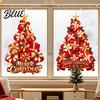 Removable PVC Glass Film Stacked Gift Boxes Christmas Tree Window Cling Creative Static Sticker Seasonal Ornamentation Decal for Holiday Home