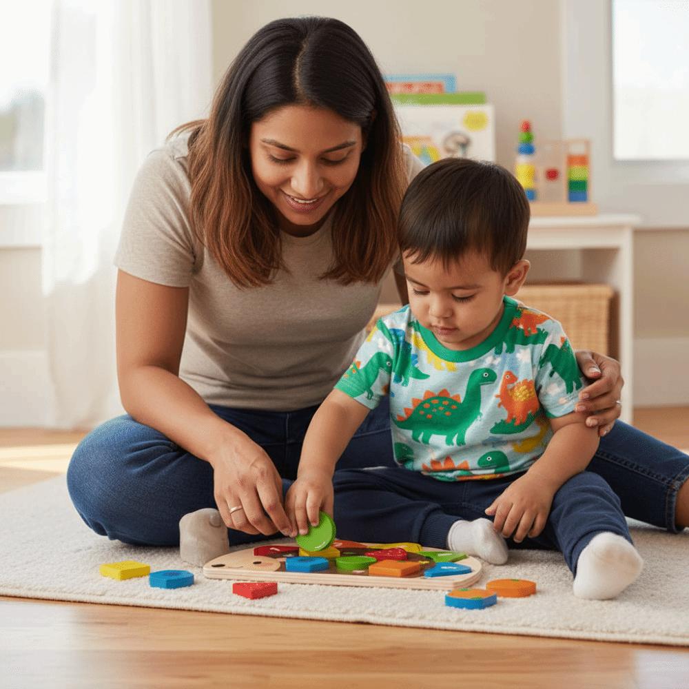 Cartoon Shape Montessori Puzzle Toy Colorful Design Tangram Jigsaw Game Wooden Puzzle Home Use