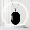 Подвеска из натурального черного турмалина, овальная форма, подвеска из кристаллического камня с цепочкой для исцеления Рейки, размер около 35-40 мм