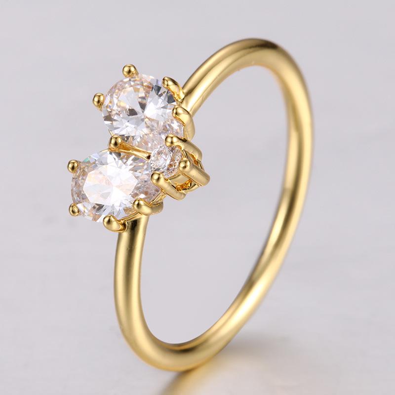 Kenjie Women's Retro Zircon-Inlaid Korean Ring, Exaggerated & Elegant with Exquisite Color Retention