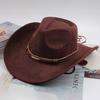Western Cowboy Style Tibetan Bull Head Accessories Fashion Top Hat Autumn/Winter New Collection Deer Skin Velvet Large Edge Riding Hat