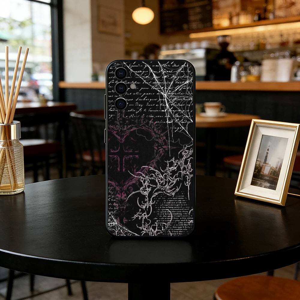 Gothic Coquette Cybersigilism Phone Case For Samsung S25,S24,S21,S22,S23,S30,Ultra,S20,Plus,Fe,Soft Silicone Black Cover