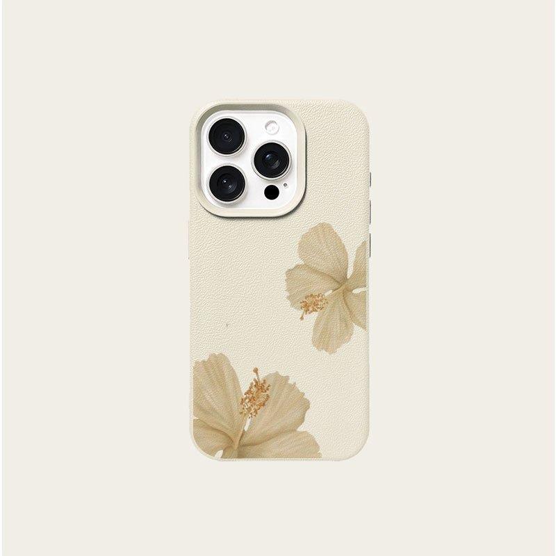 

A Beige Floral Patterned Lychee-Textured Phone Case, Suitable for iPhone 17, 16, 15, Plus, Pro, Max Series Phones—Can Be Used as a Gift iPhone 11 Pro слонова кістка