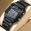 FOXBOX TOP Electronic Mens Wristwatch LED Luminous Date Quartz Waterproof Men Sports Watches Square Casual Male Watch Reloj