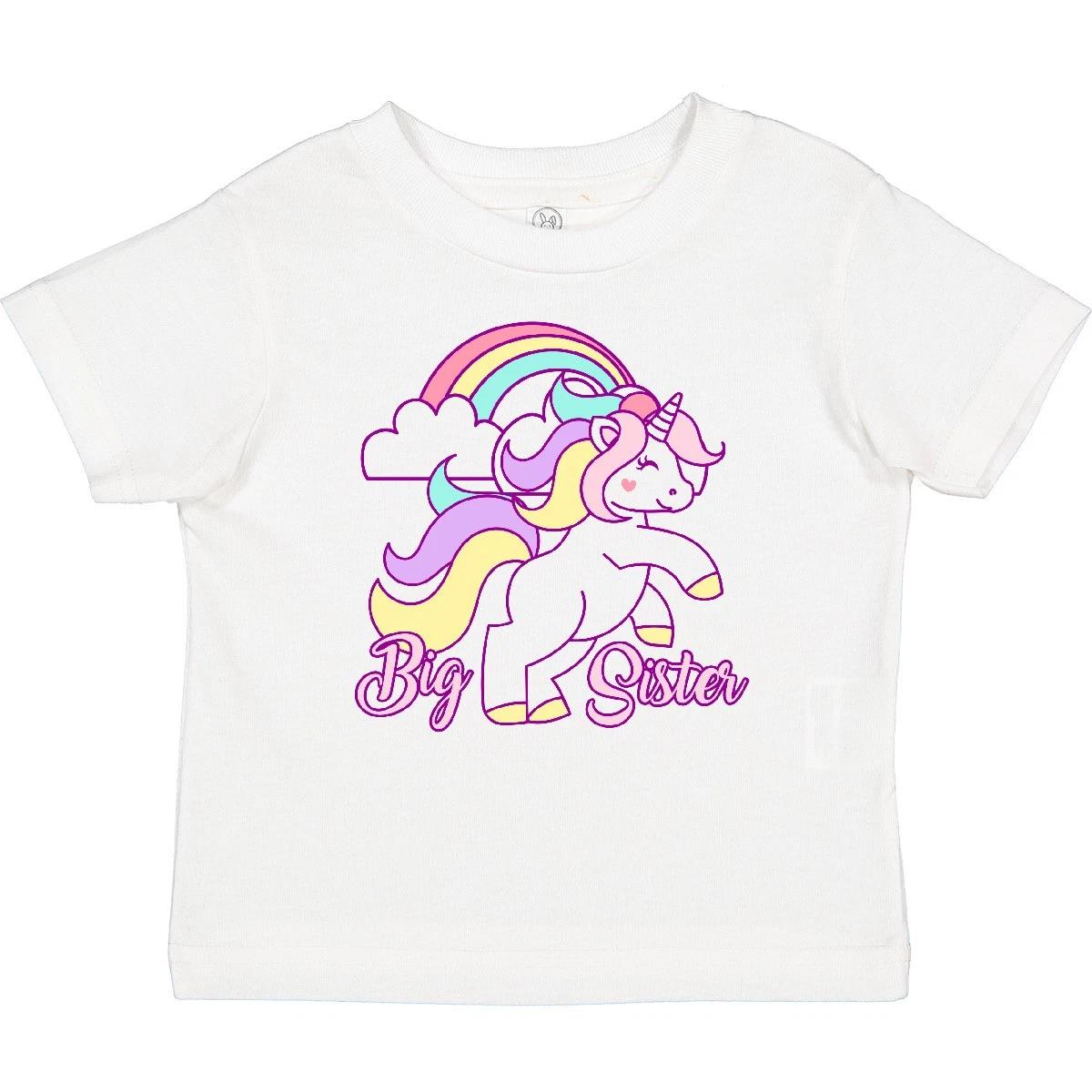 Inktastic Big Sister Unicorn Baby T-Shirt Fantasy Happy Infant Tees Shower 100