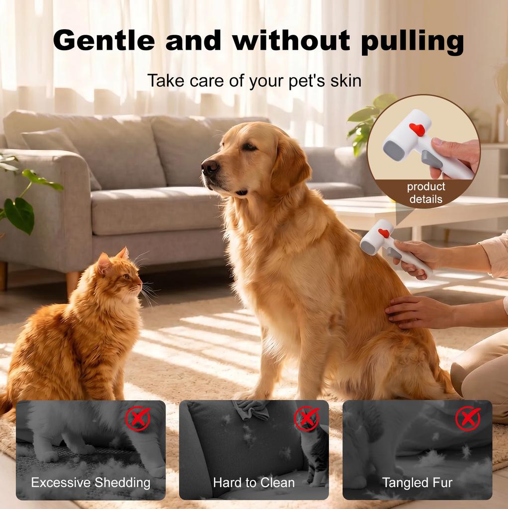 2 In 1 Pet Deshedding Brush Dog Cat Hair Remover Comb Grooming Tool Pet Shedding Cleaning Supplies