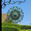 10palcový 3D laserem vyřezávaný kovový větrník Geometrický design pávího pera 360° otočný háček Venkovní Vnitřní zahradní dekorace Dárek na kolaudaci pro ženy muže