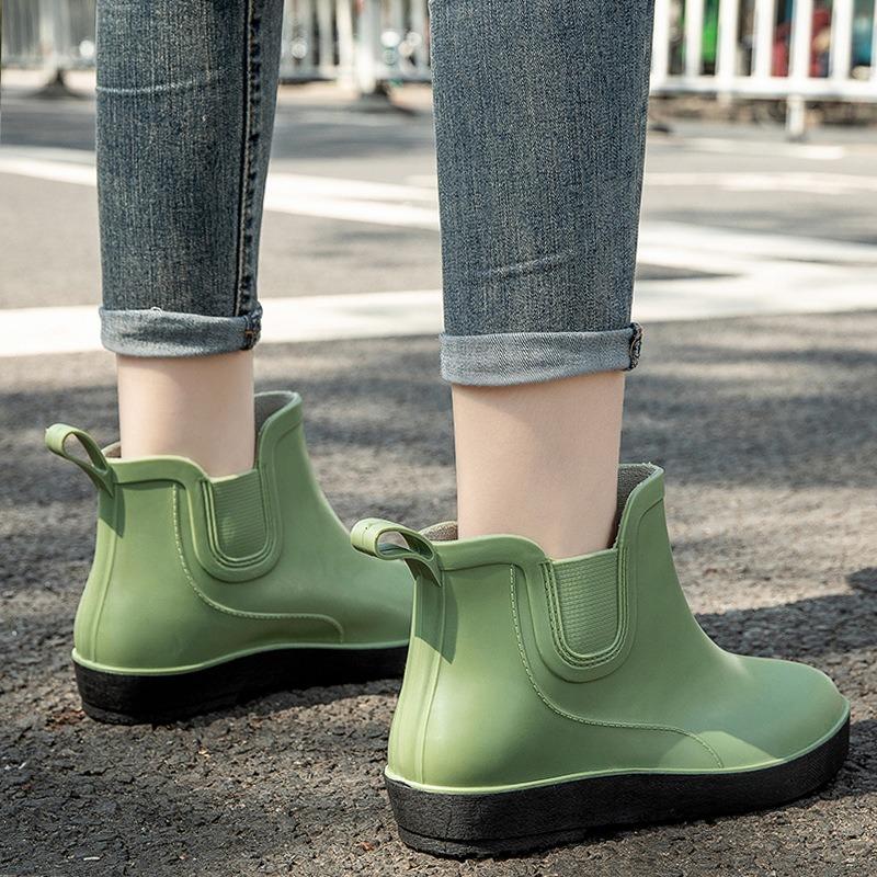 Fashion Short Waterproof Shoes Rain Shoes Adult Outdoor Work Rain Boots Women's Casual Wear-resistant Non-slip Rubber Shoes