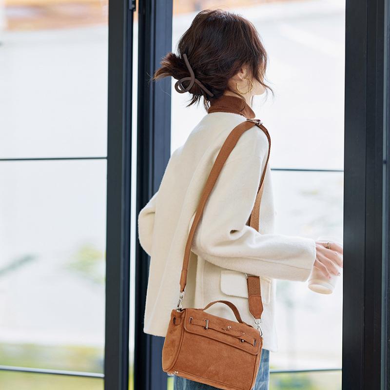 #Double-sided wool coat women's autumn and winter short button-up top wool coat