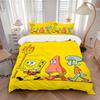 Spongebob Przyjaciele Przygoda Nadruk 3-częściowy Komplet PościeliPoszewka na Kołdrę z 2 Poszewkami na Poduszki Domowy Prezent Urodzinowy