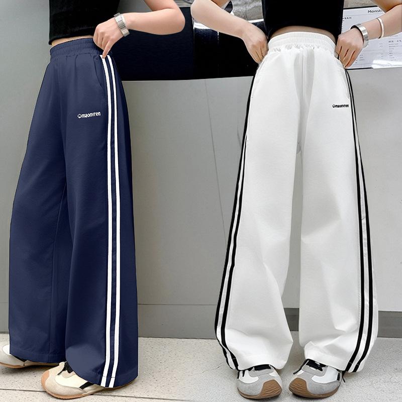 Meisjes Sportbroek Tiener Lente Wijde Casual Broek 2025 Nieuwe Kinder Rechter Losse Joggingbroek Kinder Herfst Kleding