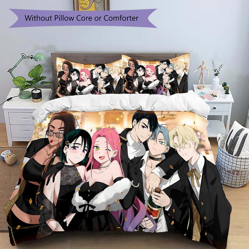 Fantasy School Uniforms Print 3Pcs Bedding Setduvet Cover With 2 Bedropillowcase Home Birthday Gift