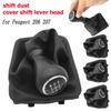 For Peugeot 206 207 5 Speed Gear Shift Knob Shifter Lever Stick Gaiter Boot Cover Black PU Durable Boot Cover Car Accessories