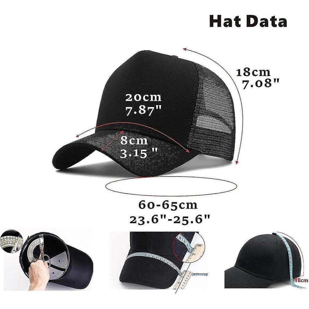 Oversize Xxl Mesh Trucker Hat Big Head Hats For Men High Crown Baseball Cap Breathable Dad Hat Adjustable 23.6"-25.6"