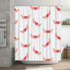 Romantic Heart Wings Shower Curtain Pink Red White Floral Decorative Customizable Waterproof Bath Hanging Room Decoration Backdr