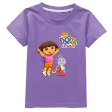 Dora Bambini Abbigliamento Cotone Bambine Manica Corta Capispalla Estivi Bambini T-shirt Carina Bambini Top Casuali