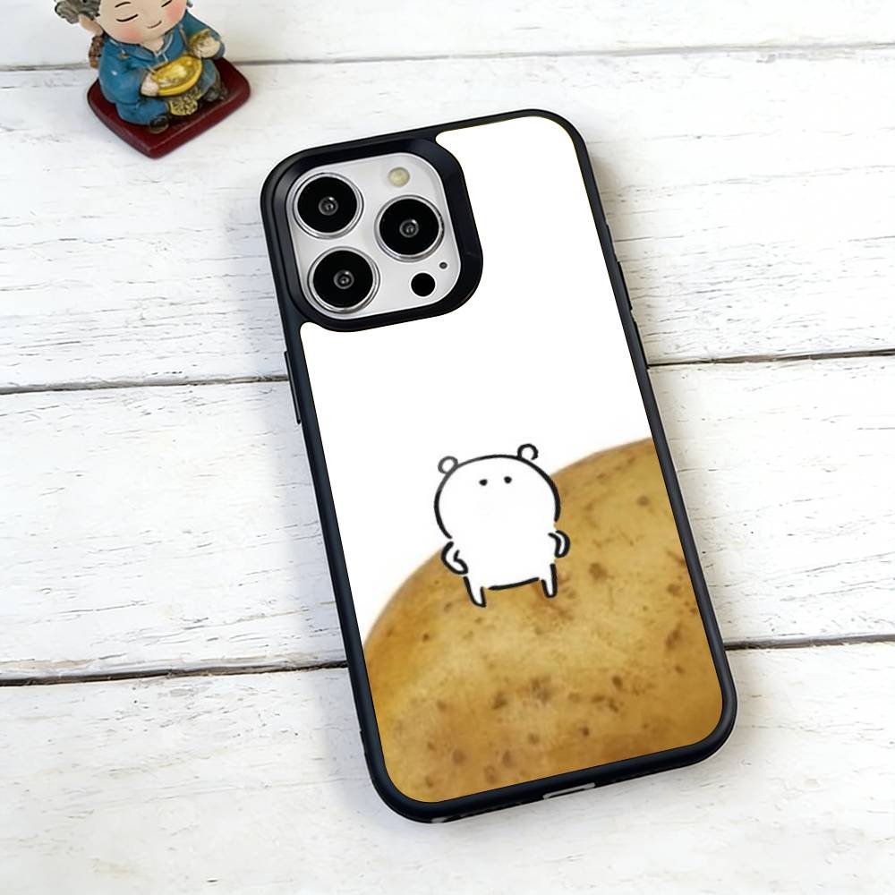 Korean H-Healing Bear Phone Case For iPhone17,16,15,14,13,12,11 Plus,Pro Magnetic For Magsafe Wireless Charging