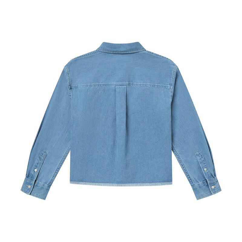 HAZZYS Women's PHIZ Series Washed Denim Long-Sleeve Shirt