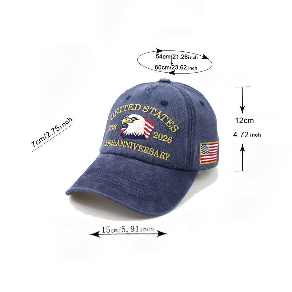 Usa Anniversary Cap Mid-Profile American Flag Hat Eagle Cap Structured Baseball Cap For Commemorative Events Casual Wear Outdoor