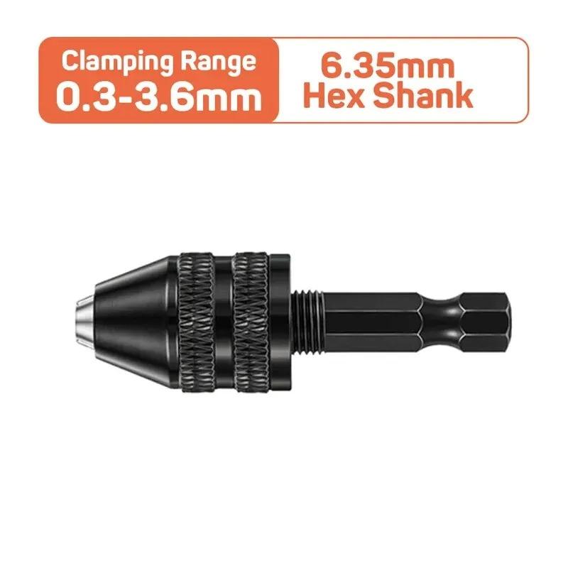 1PC 0.3-6 Quick Change Hexagonal Handle Three Claws Self-centering Twist Drill Chuck 0.3-3. 6mm Electric Grinding Tool Set