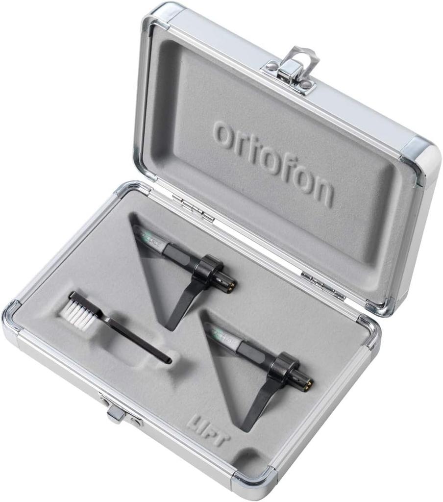 ortofon Concorde MKII Twin Mix Ortofon DJ Cartridge Integrated Head Shell Set of 2 with Flight Case Round Needle for DJ Play/Listening