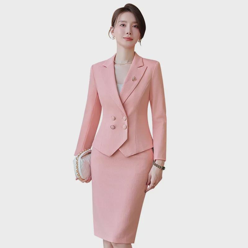 2024 Busaron Women's Professional Long-Sleeved Suit Skirt for Interviews and Sales Work 2319