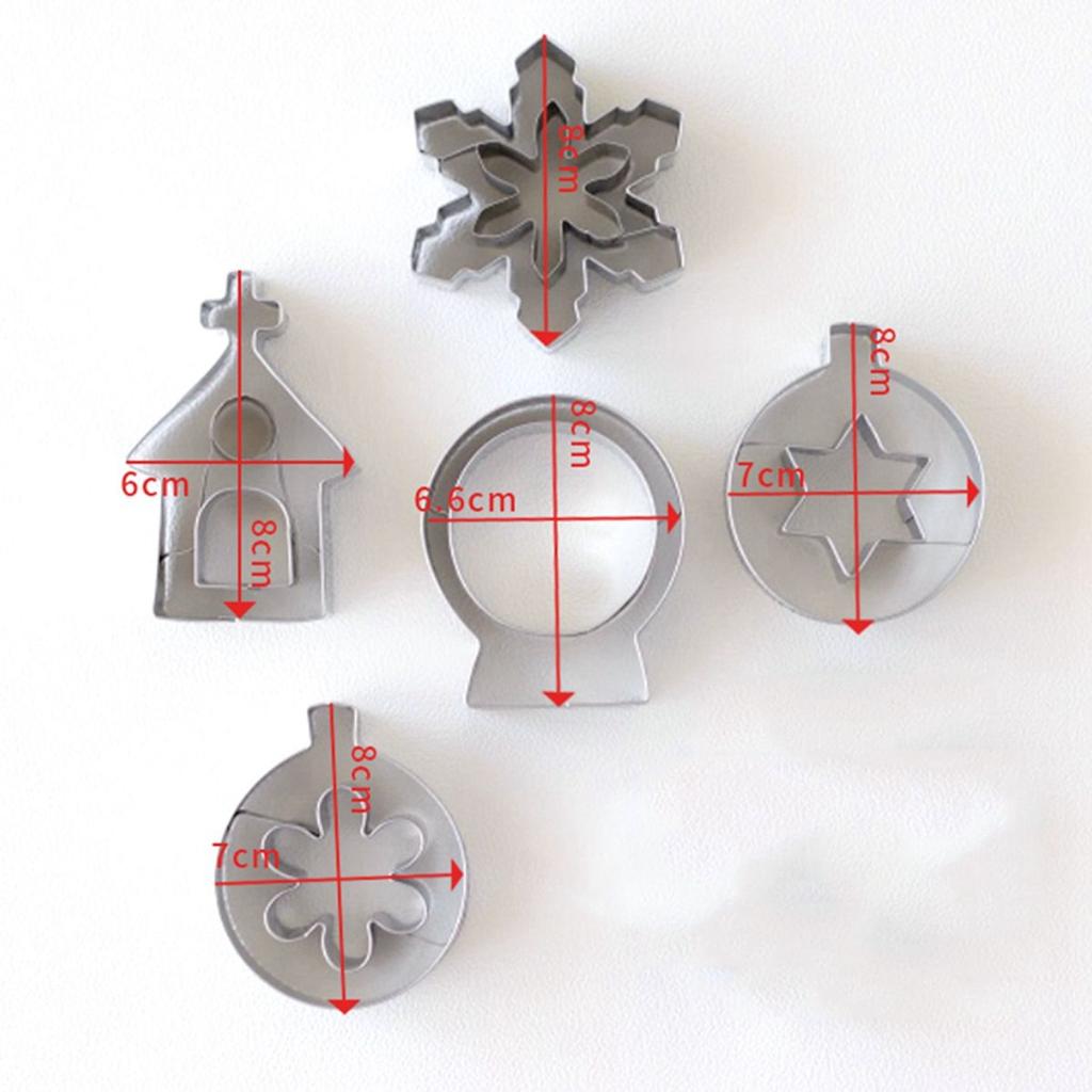 6Pcs Stainless Steel Kitchen DIY Christmas Decor Baking Tools Biscuit Mold Cookie Cutters Set
