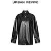 UR 2026 Spring Women's PU Lapel Loose Shirt