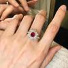 Elegant Pigeon Blood Ruby Jewelry Set: Ring & Necklace - Versatile, Fashionable, and High-Class Feel
