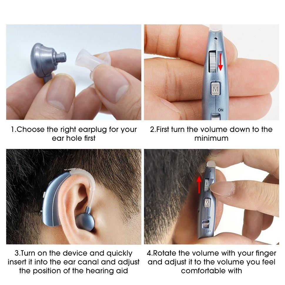 Portable Digital Hearing Aid Rechargeable Noise Reduction Audiphone Multi Segment Audio Mode Hearing Amplifier