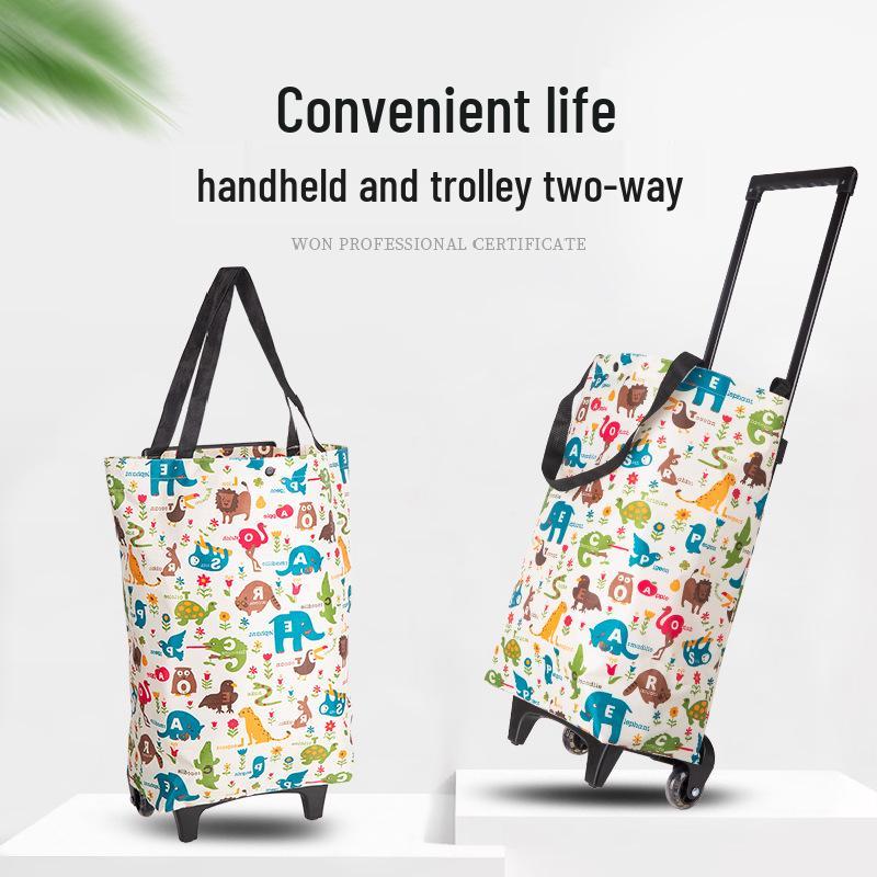 Compact Foldable Shopping Cart for Household and Stairs