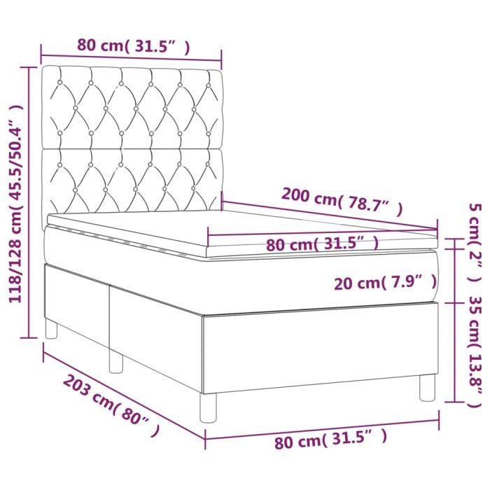 3143174 vidaXL Lit à sommier tapissier et matelas Rose 80x200 cm Velours