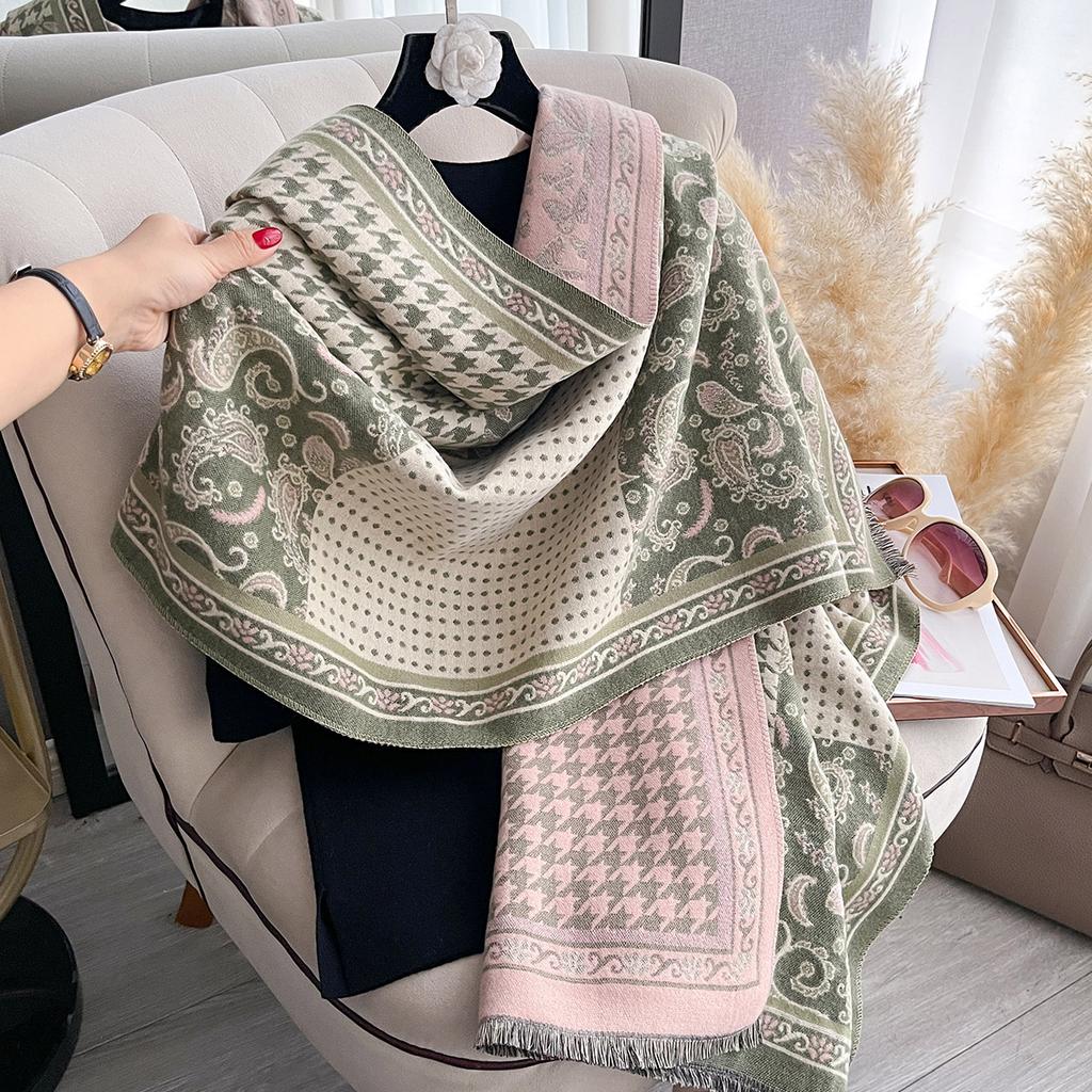 Winter Elegance National Syle Paisley Scarf Women Warmer Pashmina Scarves Patchwork Shawls Female Thick Blanket Wraps Foulard