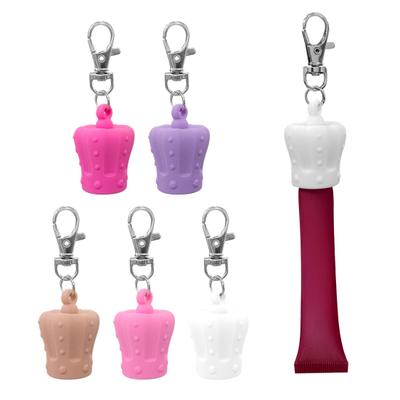 Portachiavi Rossetto Cappuccio Silicone Corona Cappello Portachiavi Rossetto Borse Zaini Accessorio Portatile Versatile